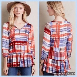 Anthropologie Maeve Lila Tiered Tunic Sz medium